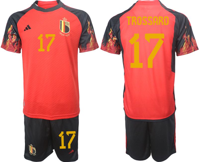 Men 2022 World Cup National Team Belgium home red #17 Soccer Jerseys->->Soccer Club Jersey